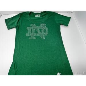Russell Women's Notre Dame Green Slim Fit Tshirt Size Medium Pre-Owned